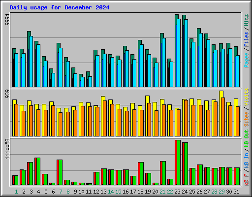 Daily usage for December 2024