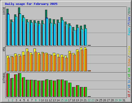 Daily usage for February 2025