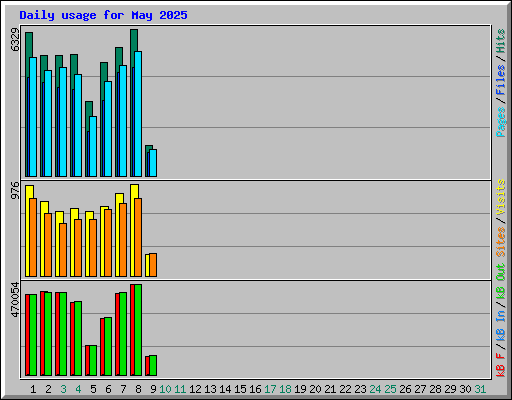 Daily usage for May 2025