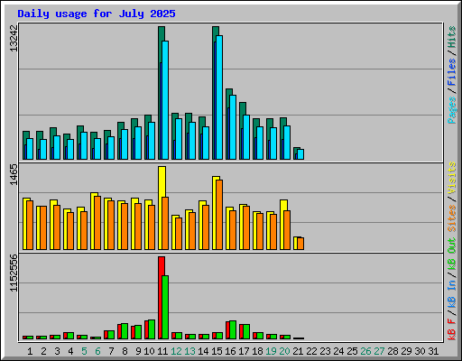 Daily usage for July 2025