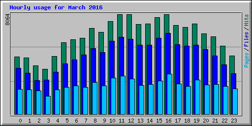 Hourly usage for March 2016