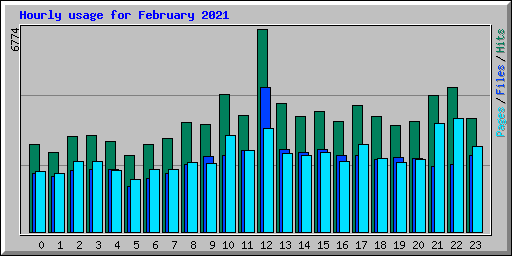 Hourly usage for February 2021