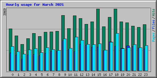 Hourly usage for March 2021