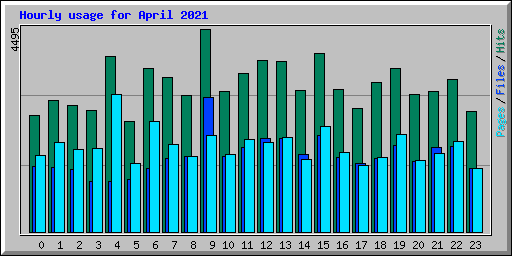 Hourly usage for April 2021