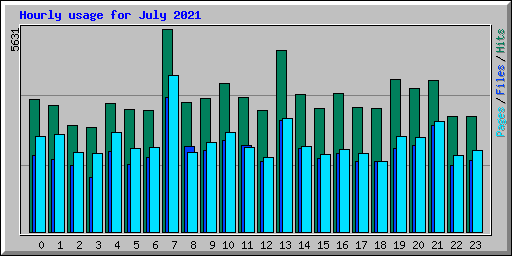 Hourly usage for July 2021