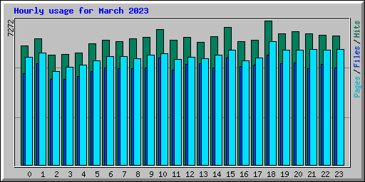 Hourly usage for March 2023