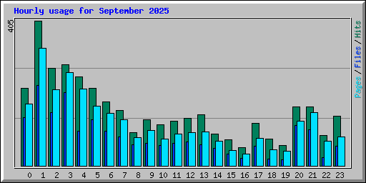 Hourly usage for September 2025